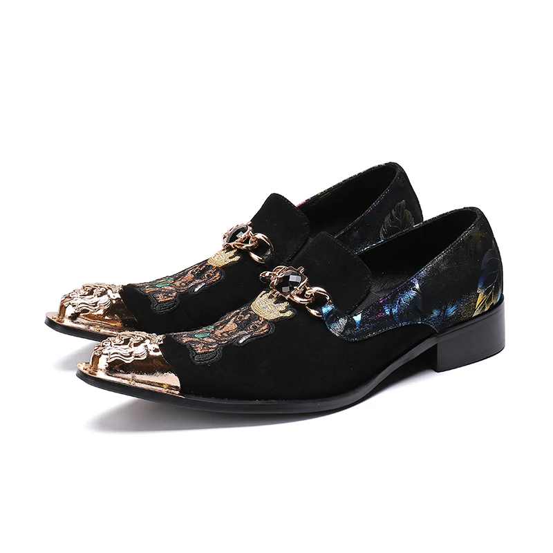 Ck.kwok New Style black Fashion Men Shoes Metal Gold Pointed Toe Leather Shoes Chain Dress Wedding Business Shoes Man
Ck.kwok New Style black Fashion Men Shoes Metal Gold Pointed Toe Leather Shoes Chain Dress Wedding Business Shoes Man