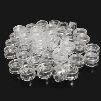 50Pcs Transparent Plastic 5ml Cosmetic Jar Empty Eyeshadow Case Face Cream Bottles Glitter Container Eye shadow Empty Nail Pots
50Pcs Transparent Plastic 5ml Cosmetic Jar Empty Eyeshadow Case Face Cream Bottles Glitter Container Eye shadow Empty Nail Pots