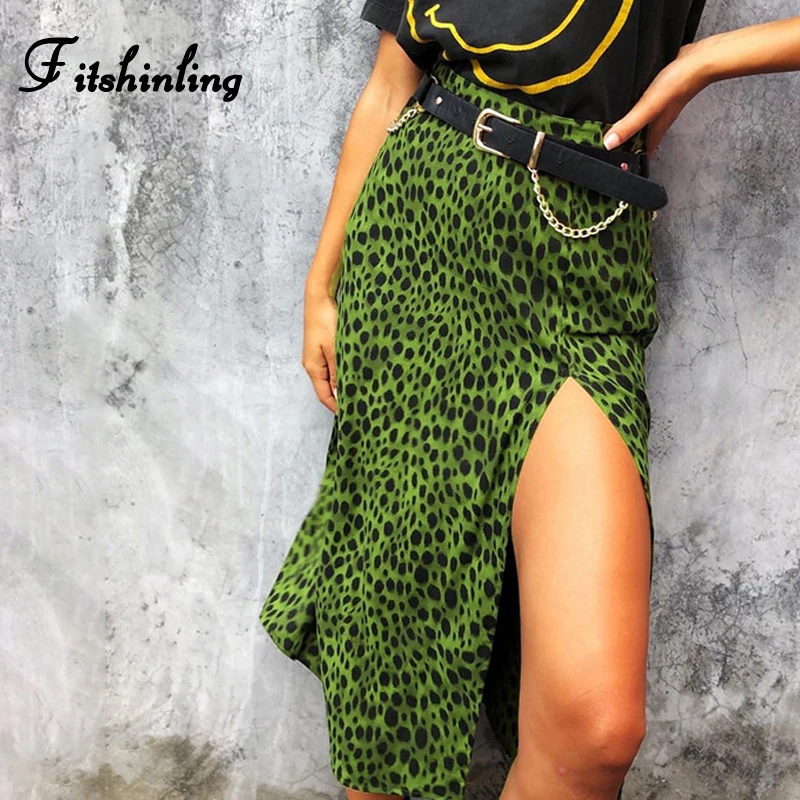 Fitshinling Split leopard sexy long skirt female streetwear fashion sexy green high waist skirts women clothes summer faldas new
Fitshinling Split leopard sexy long skirt female streetwear fashion sexy green high waist skirts women clothes summer faldas new