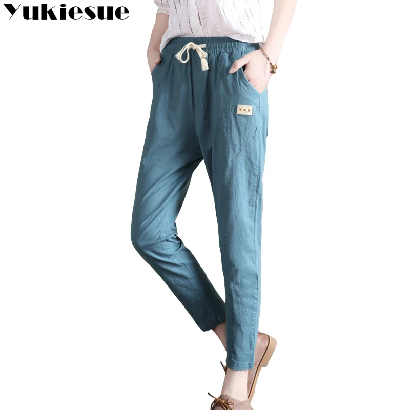 Cotton linen trousers women 2018 summer loose high waist elastic harem pants female trousers candy color women pants capri femme
Cotton linen trousers women 2018 summer loose high waist elastic harem pants female trousers candy color women pants capri femme