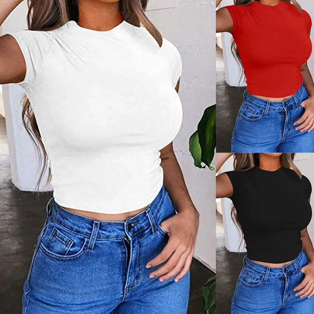 2019 New Tshirt Women Round Neck Short Sleeve Basic T-Shirt Casual Tops Camiseta Mujer Top Women Harajuku T Shirt Poleras
2019 New Tshirt Women Round Neck Short Sleeve Basic T-Shirt Casual Tops Camiseta Mujer Top Women Harajuku T Shirt Poleras