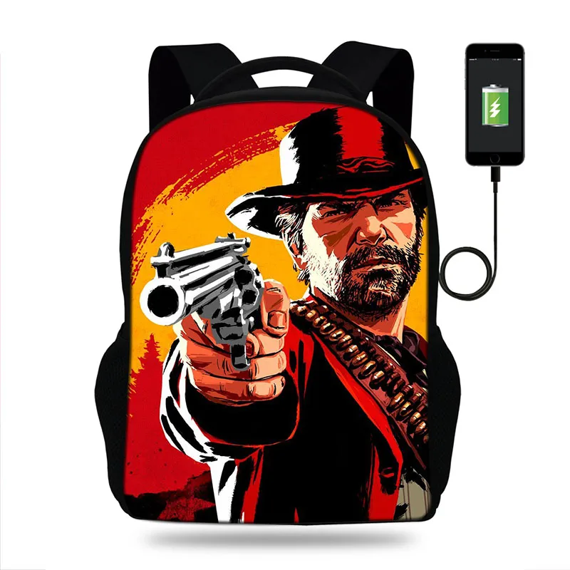 Red Dead Redemption 2 Cartoon Painting school bags backpack for teenagers high school backpack for boys girls student USB bag
Red Dead Redemption 2 Cartoon Painting school bags backpack for teenagers high school backpack for boys girls student USB bag