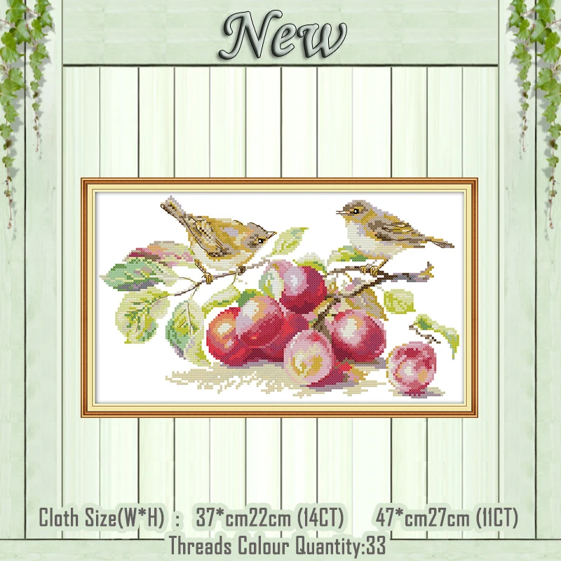 Little bird and apricot fruits diy painting counted print on the canvas DMC 11CT 14CT kit Cross Stitch embroidery needlework Set
Little bird and apricot fruits diy painting counted print on the canvas DMC 11CT 14CT kit Cross Stitch embroidery needlework Set