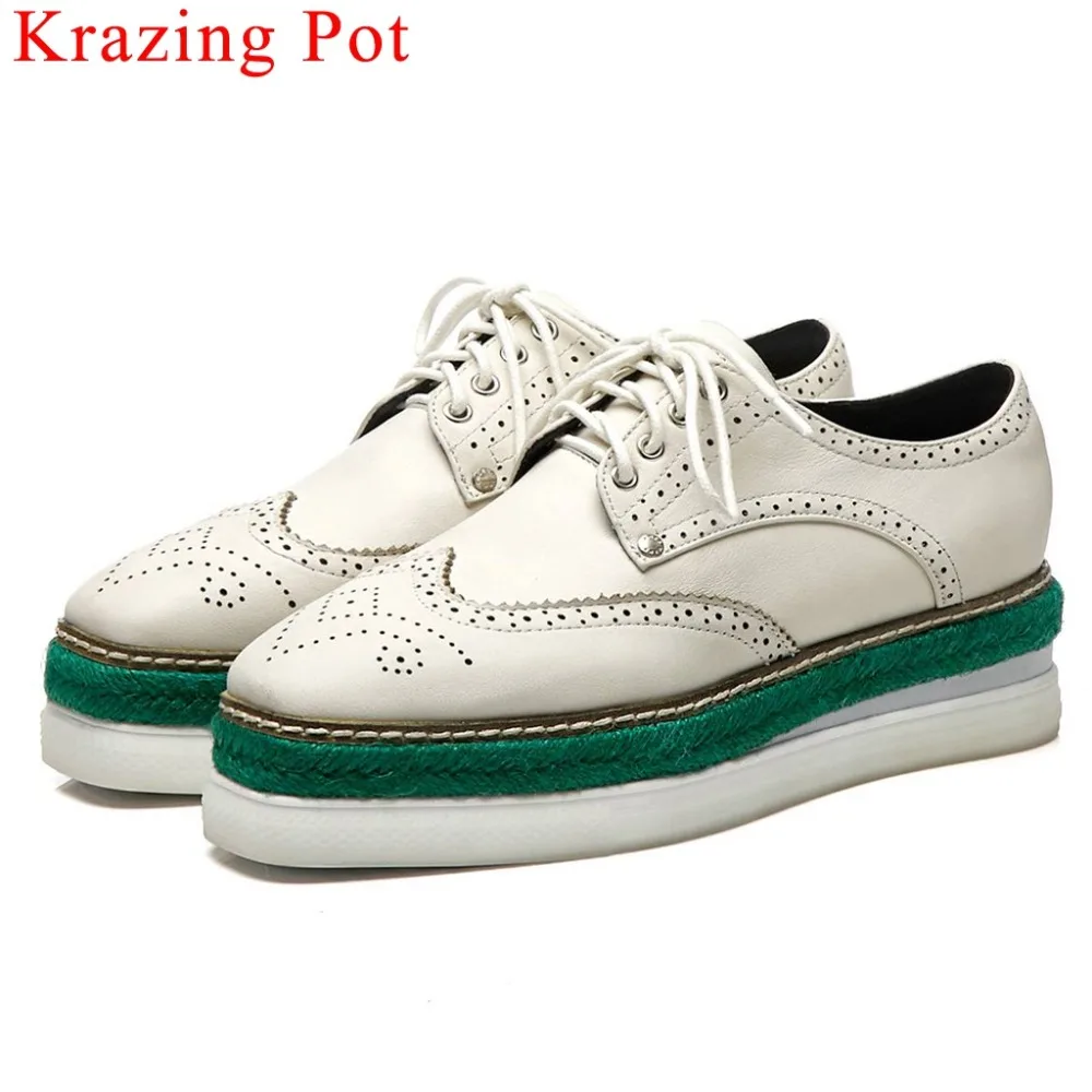 Krazing Pot handmade cow leather thick bottom waterproof lace up original design beathable carving mixed colors daily shoes L9fy
Krazing Pot handmade cow leather thick bottom waterproof lace up original design beathable carving mixed colors daily shoes L9fy