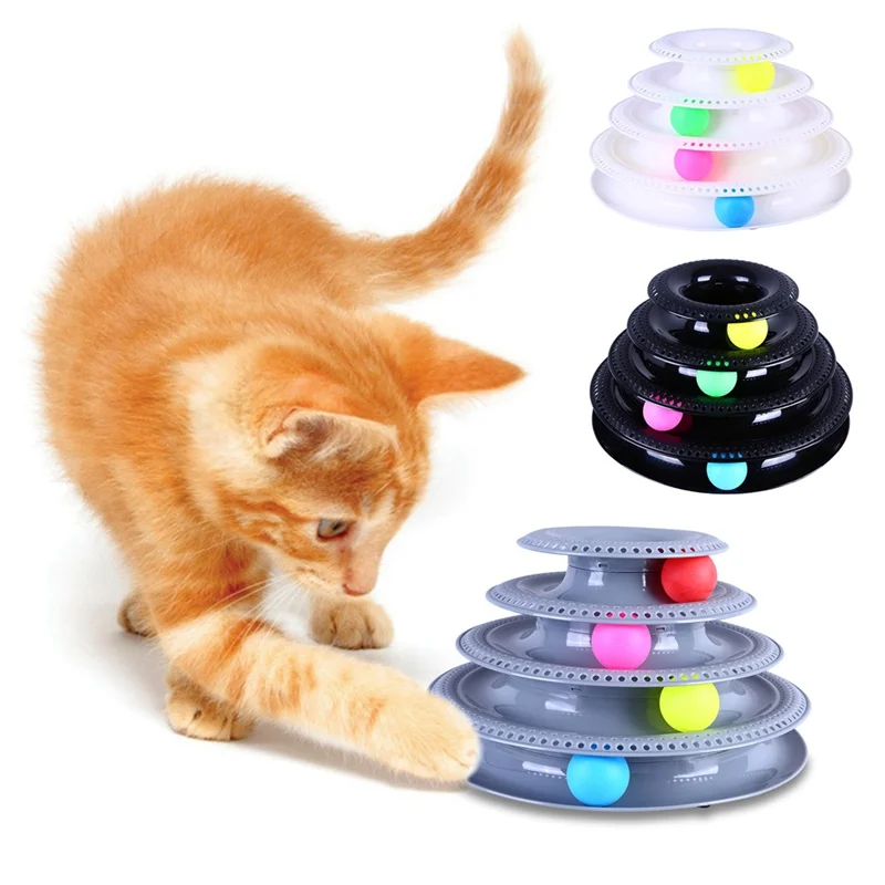 Colorful Plastic Pet Cat 4-Layer Turntable Toy Cat Kitten Exercise Ball Interactive Toy for Home Garden Scratch Tools
Colorful Plastic Pet Cat 4-Layer Turntable Toy Cat Kitten Exercise Ball Interactive Toy for Home Garden Scratch Tools