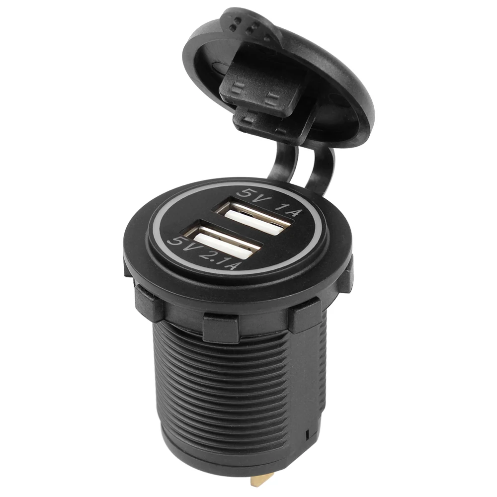 5V 1A 2.1A Dual USB Output Port For iPhone iPad Samsung Mobile Phone Power Adapter Socket Outlet Car Truck ATV Boat Accessories
5V 1A 2.1A Dual USB Output Port For iPhone iPad Samsung Mobile Phone Power Adapter Socket Outlet Car Truck ATV Boat Accessories