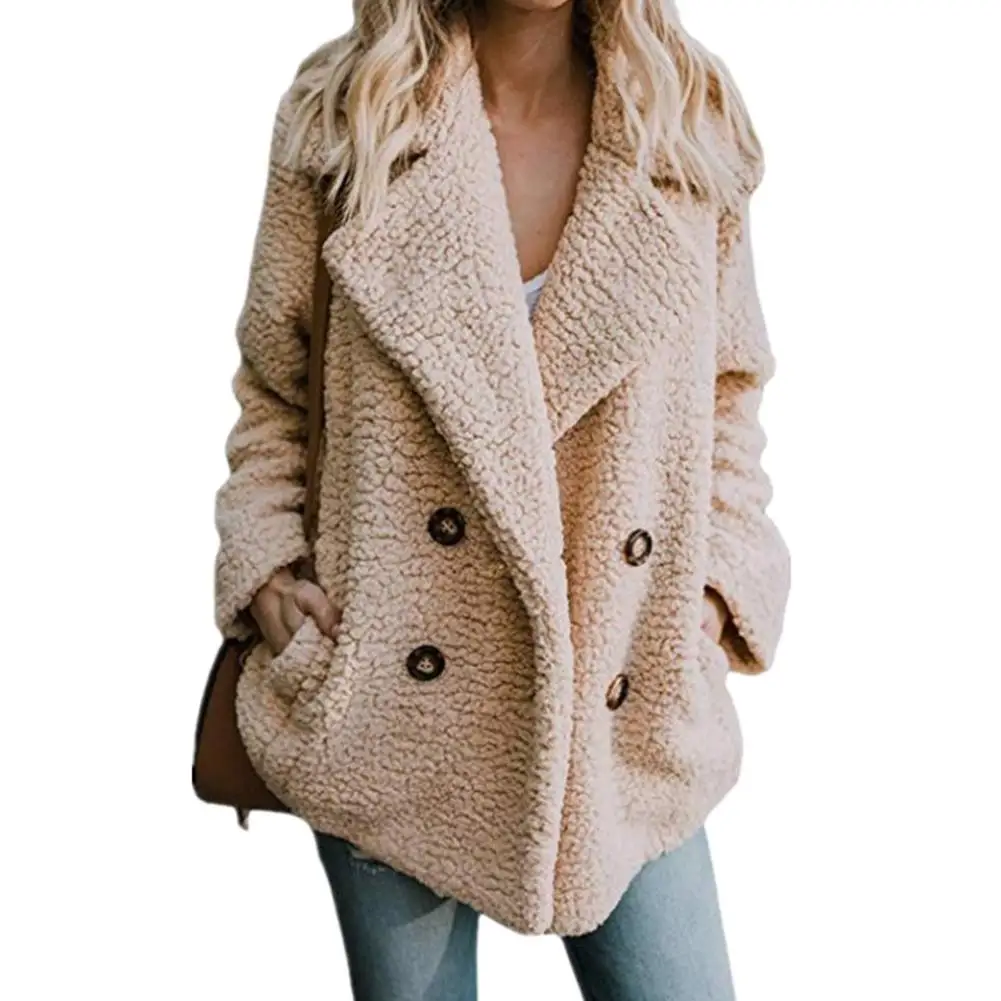 Women Fashion Button Lapel Winter Warm Coat Fluffy Cotton Padded Jacket Outwear Autumn Winter Warm Elegant Loose Overcoat 2019
Women Fashion Button Lapel Winter Warm Coat Fluffy Cotton Padded Jacket Outwear Autumn Winter Warm Elegant Loose Overcoat 2019