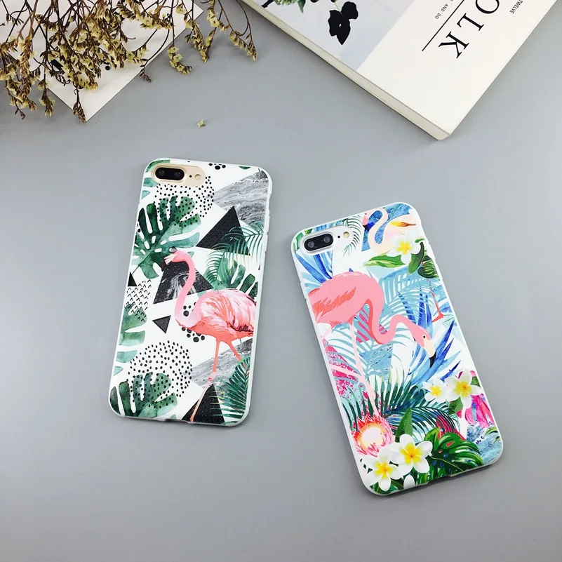 Candy Color Soft TPU Rubber Silicon Leaf Print Phone Cases for iPhone X iPhone7 iPhone8 Plus iPhoneXR iPhoneXS Max Sadoun.com