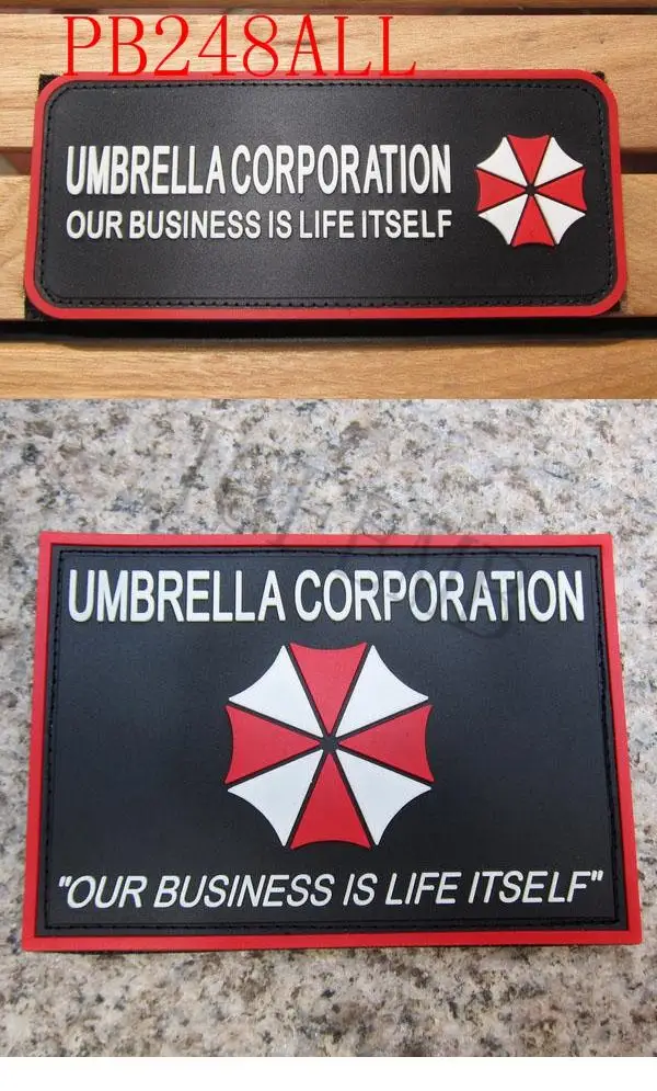 Biohazard Resident Evil Umbrella Corporation OUR BUSINESS IS LIFE ITSELF 3D PVC patch Badges
Biohazard Resident Evil Umbrella Corporation OUR BUSINESS IS LIFE ITSELF 3D PVC patch Badges