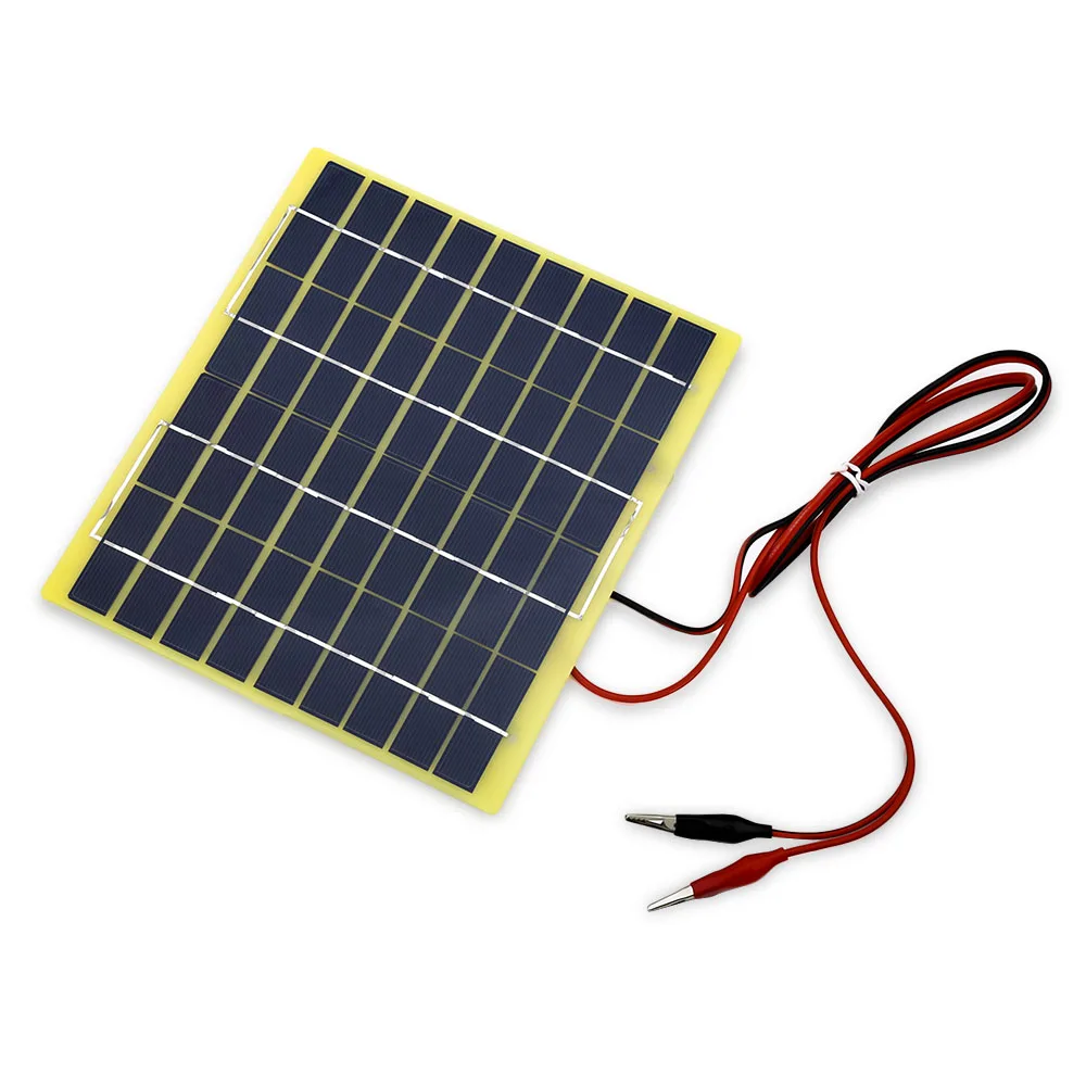 BUHESHUI 18V 5W Solar Panel Cell For 12V Battery Charger DIY Charger+1M Cable Crocodile Clip 3pcs/lot Free Shipping | Электроника