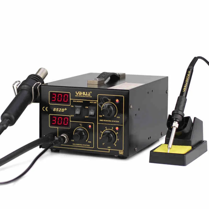 852D+ 2 In 1 Digital Display Diaphragm Pump Rework Soldering Station hot air gun with solder iron
852D+ 2 In 1 Digital Display Diaphragm Pump Rework Soldering Station hot air gun with solder iron