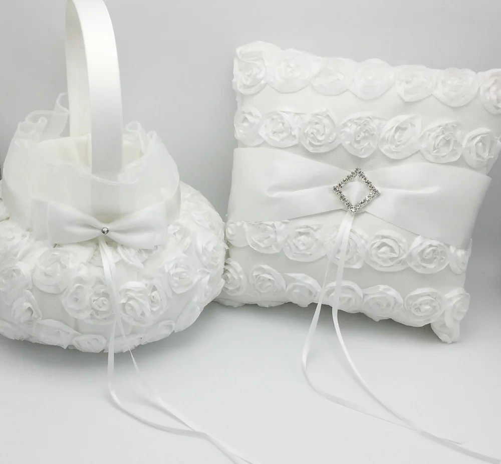 2pieces/Set White Flower Decoration Wedding Ring Pillow&Girls Flower Basket Decor Bridal Products
2pieces/Set White Flower Decoration Wedding Ring Pillow&Girls Flower Basket Decor Bridal Products