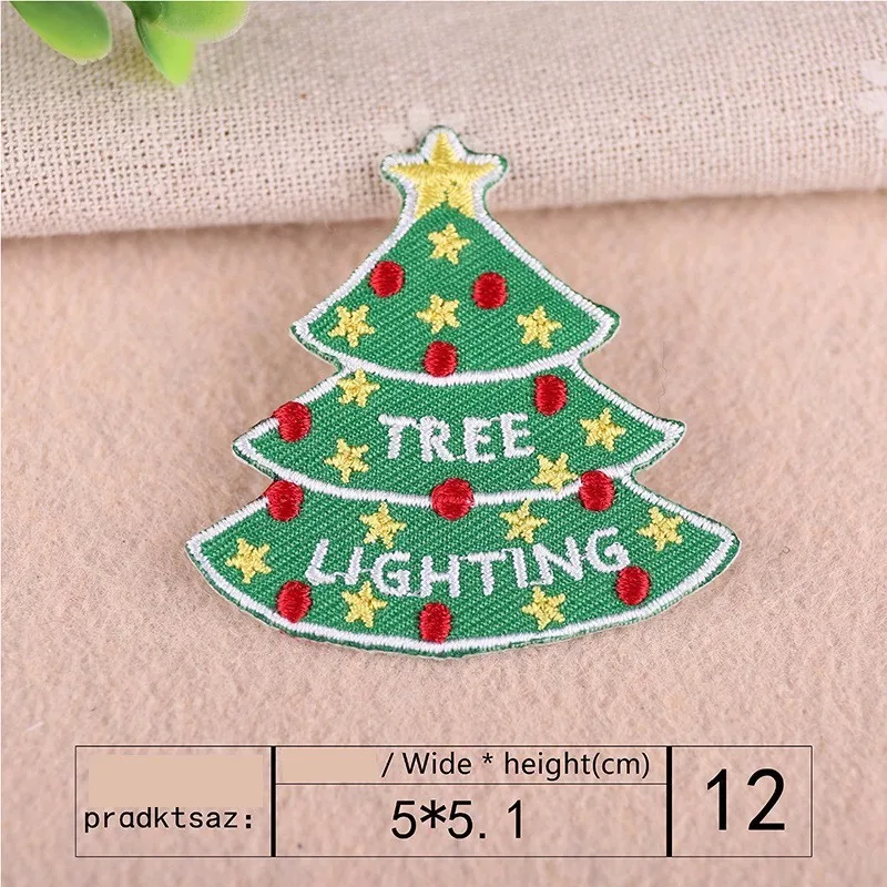 Christmas ChristmasTree W//Candles Embroidered Iron On Applique Patch