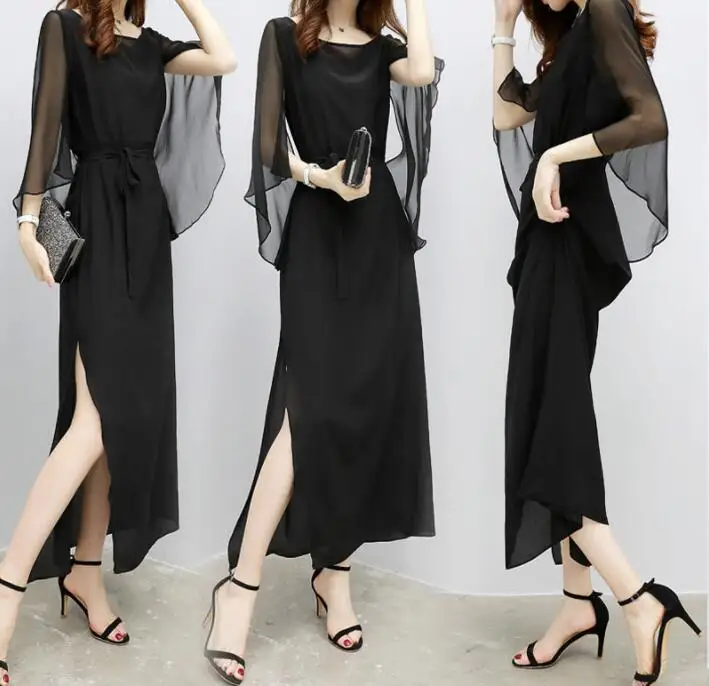 2018 New Summer Chiffon Cape Women Dress Elegant Vestidos Mid Sleeves Long Dresses Large Size Party Dress
2018 New Summer Chiffon Cape Women Dress Elegant Vestidos Mid Sleeves Long Dresses Large Size Party Dress
