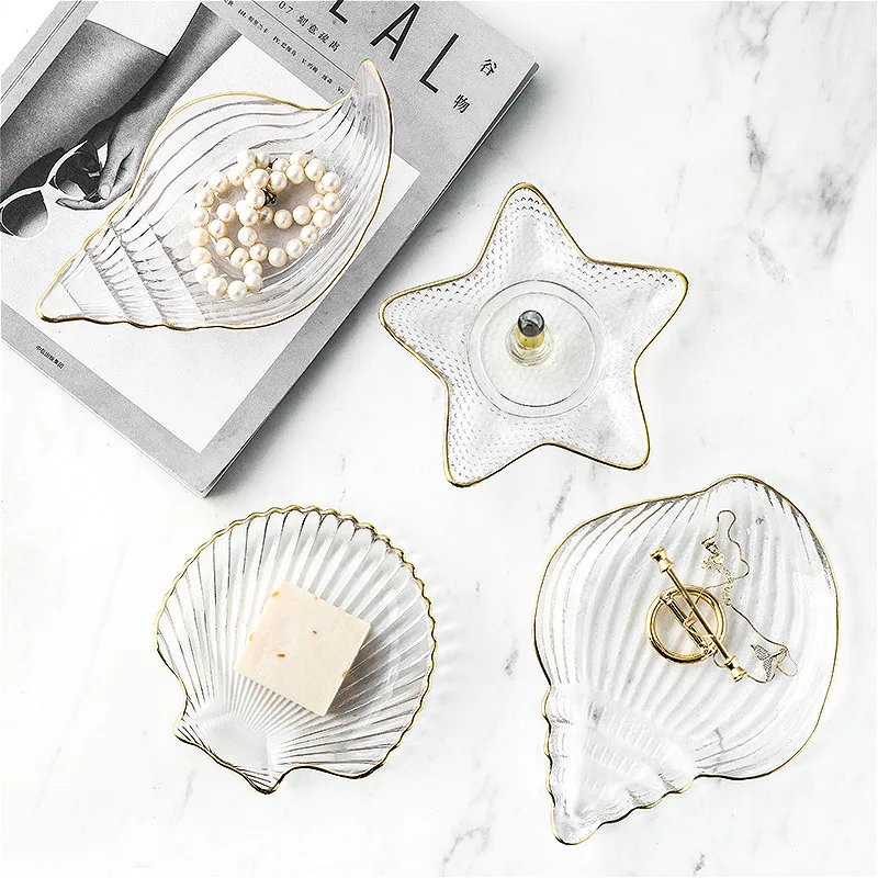 Nordic Glass Dessert Plate Snack Jewelry Storage Trays Marine Style Salad Bowl Shell Starfish Scallops Tray Home Decor Organizer
Nordic Glass Dessert Plate Snack Jewelry Storage Trays Marine Style Salad Bowl Shell Starfish Scallops Tray Home Decor Organizer