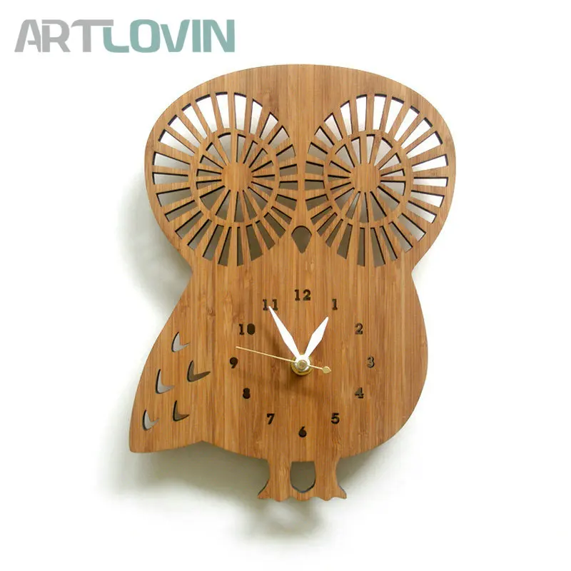 12 inch Cat/Owl Model Clock for Home Wall Decor Cartoon Bamboo Clocks Animals Europe Modern design Kids Room Decoration
12 inch Cat/Owl Model Clock for Home Wall Decor Cartoon Bamboo Clocks Animals Europe Modern design Kids Room Decoration