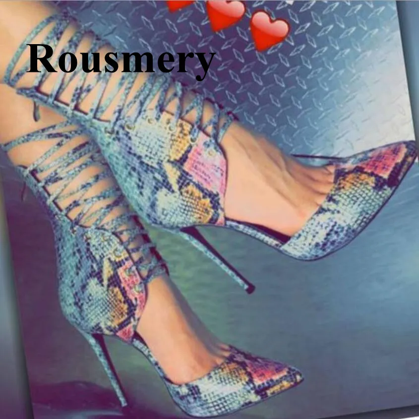 2018 Fashion Charming Party Sexy Thin High Heel Pointed Toe Snakeskin Pattern Lace Up Cross-tied Design Summer Women Sandals
2018 Fashion Charming Party Sexy Thin High Heel Pointed Toe Snakeskin Pattern Lace Up Cross-tied Design Summer Women Sandals