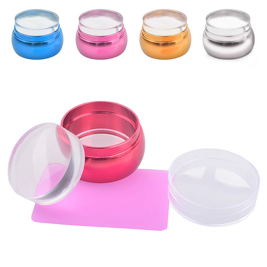 New Manicure Stamp Template Tool Colorful Handle Jelly Clear Chess Silicone Nail Stamper with Scraper 1PC Nail Art Set Equipment
New Manicure Stamp Template Tool Colorful Handle Jelly Clear Chess Silicone Nail Stamper with Scraper 1PC Nail Art Set Equipment