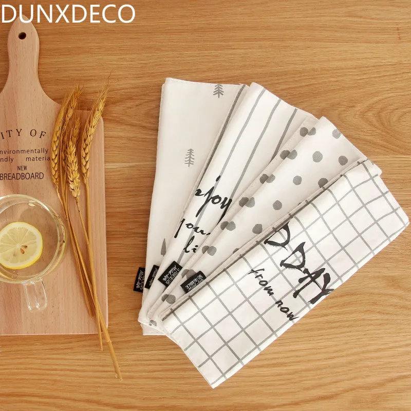 DUNXDECO Table Placemat White Cotton Tea Towel Plate Cover Mat Nordic Stripe Dot Tree Check Enjoy Life Print Home Decor
DUNXDECO Table Placemat White Cotton Tea Towel Plate Cover Mat Nordic Stripe Dot Tree Check Enjoy Life Print Home Decor