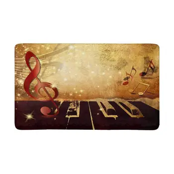 

Music Notes with Piano Keys and Treble Clef Doormat Indoor Entrance Rug Floor Mats Shoe Scraper Door Mat Non-Slip