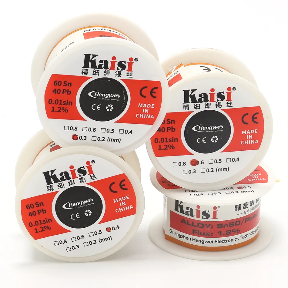 Kaisi 0.3 / 0.4 / 0.5 / 0.6mm solder wire electronic components soldering tools electronic repair BGA rework solder wire
Kaisi 0.3 / 0.4 / 0.5 / 0.6mm solder wire electronic components soldering tools electronic repair BGA rework solder wire