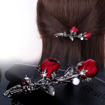 Simple rose flower hairpin fabric crystal beetle hairpin rhinestone leaf hairpin elegant female girl hairpin hair accessories
Simple rose flower hairpin fabric crystal beetle hairpin rhinestone leaf hairpin elegant female girl hairpin hair accessories