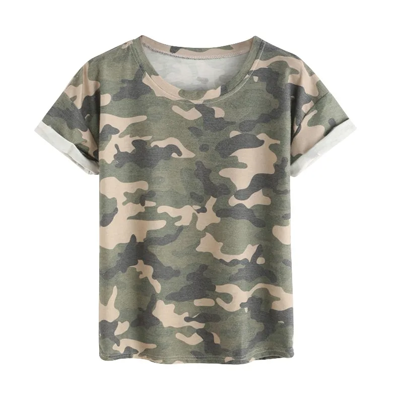 2017 Fashion Women Summer Camouflage Army T shirt Clothes Ladies Round Neck Rolled Short Sleeve T-shirt Tops Tees S1
2017 Fashion Women Summer Camouflage Army T shirt Clothes Ladies Round Neck Rolled Short Sleeve T-shirt Tops Tees S1