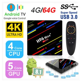 4GB RAM 64GB ROM H96 MAX Plus Android 9.0 TV Box RK3328 Quad core 2.4G/5.0G WiFi Bluetooth LAN 4K Media Player + Voice Control
4GB RAM 64GB ROM H96 MAX Plus Android 9.0 TV Box RK3328 Quad core 2.4G/5.0G WiFi Bluetooth LAN 4K Media Player + Voice Control
