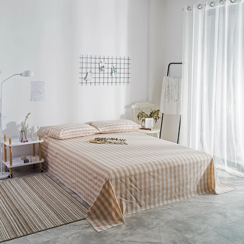 Bedding Sheet Home Textile Light Yellow Small Plaid Pattern 3PCS Flat Sheets Combed Cotton Bed Sheet Bedding Linen For King Size
Bedding Sheet Home Textile Light Yellow Small Plaid Pattern 3PCS Flat Sheets Combed Cotton Bed Sheet Bedding Linen For King Size