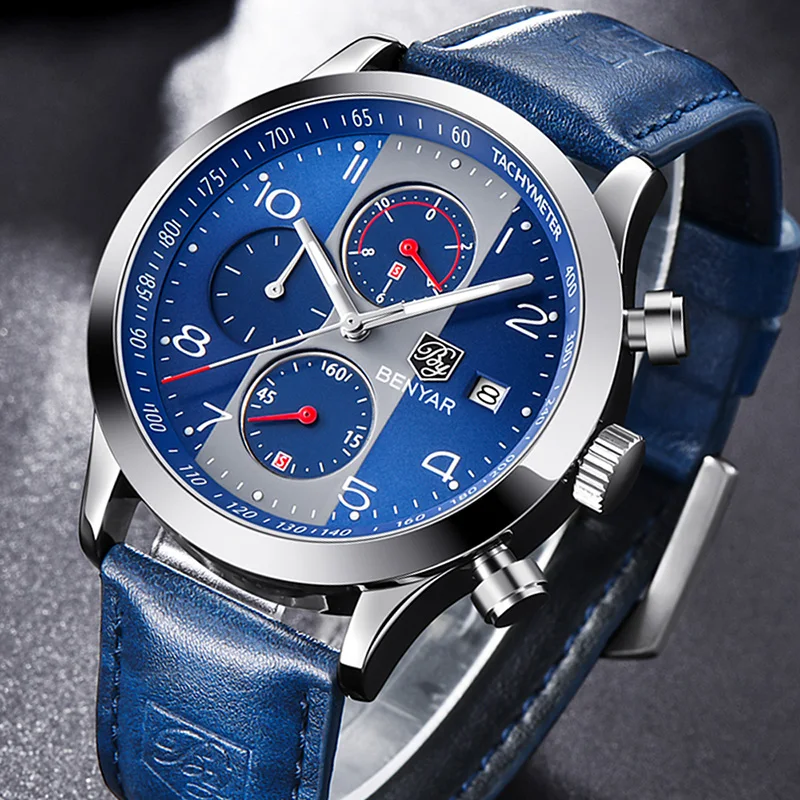 Fashion BENYAR Mens Watches Luxury Waterproof Chronograph Leisure Sport Quartz Watch Full Steel Clock relogio Masculino
Fashion BENYAR Mens Watches Luxury Waterproof Chronograph Leisure Sport Quartz Watch Full Steel Clock relogio Masculino