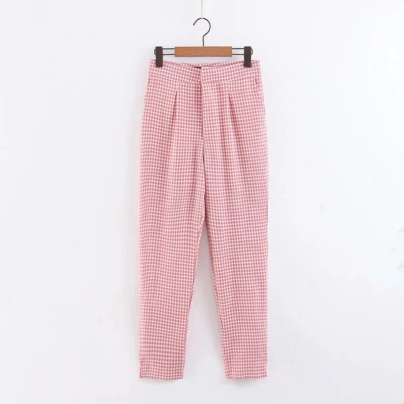 Women Pink Plaid Office Wear Pencil Pants 2019 Summer Female Loose Comfortable Trousers P1077
Women Pink Plaid Office Wear Pencil Pants 2019 Summer Female Loose Comfortable Trousers P1077