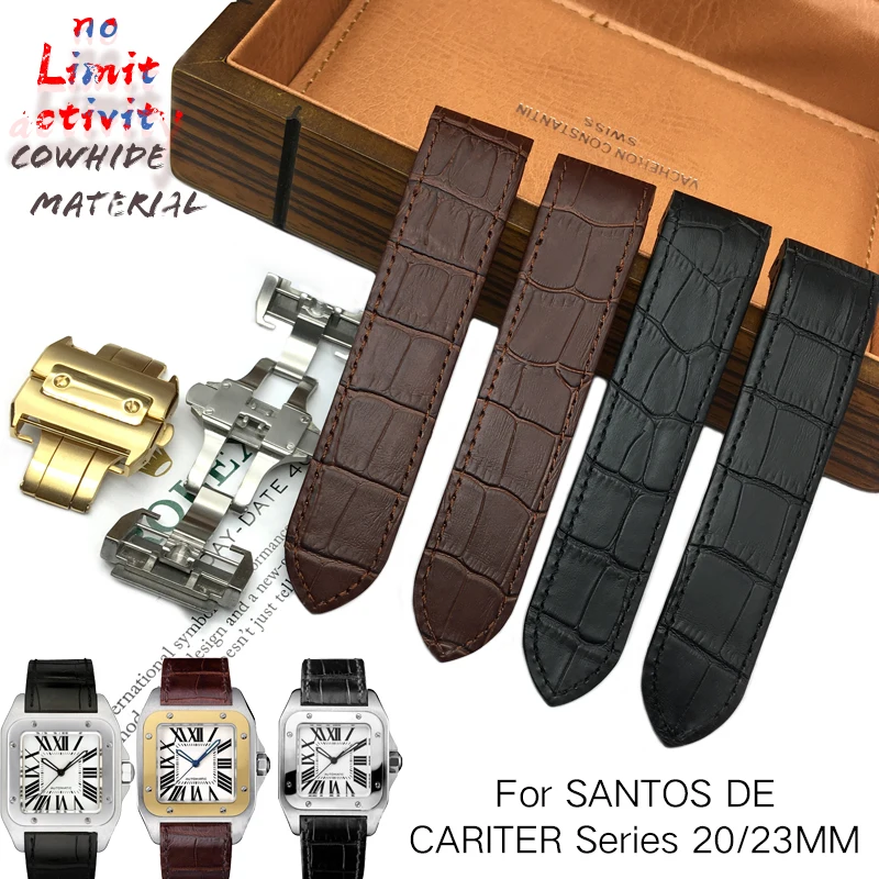 20mm 23mm High Quality Texture Genuine Leather Strap Folding Buckle Watchband Suitable for Santos DE Cartier Wristwatch for Men
20mm 23mm High Quality Texture Genuine Leather Strap Folding Buckle Watchband Suitable for Santos DE Cartier Wristwatch for Men