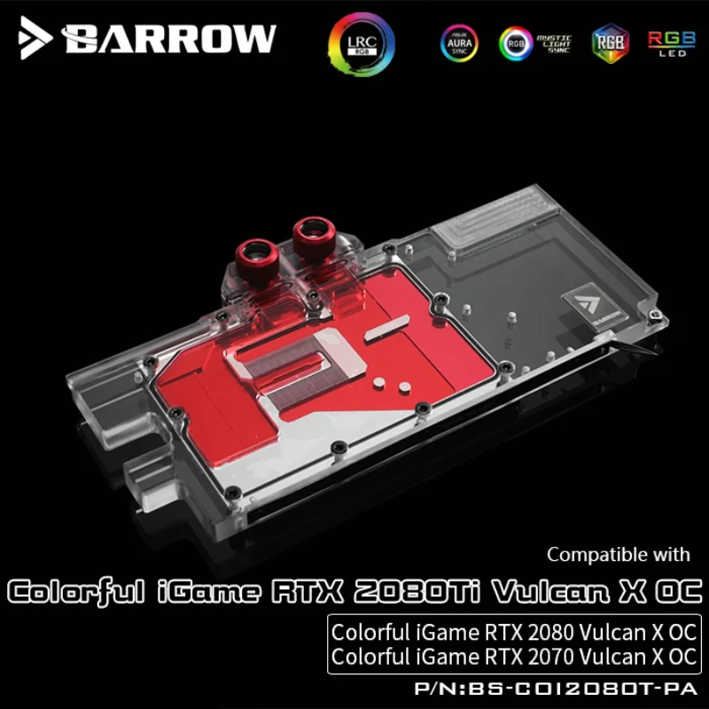 Barrow BS-COI2080T-PA Full Cover Graphics Card Water Cooling Blocks For Colorful IGame RTX2080Ti/RTX2080/RTX2070 Vulan X OC
Barrow BS-COI2080T-PA Full Cover Graphics Card Water Cooling Blocks For Colorful IGame RTX2080Ti/RTX2080/RTX2070 Vulan X OC