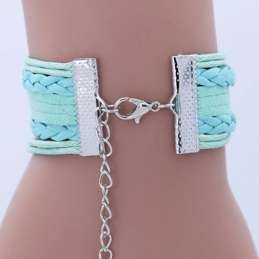 Newest Mutilcolor Antique Silver Horse Wristband Charm Bracelets For Women Multilayer Bracelet Jewelry 610230
