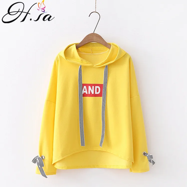 H.SA 2018 Spring Autumn Women Long Sleeve Hooded Sweatshirt Loose Casual Cool Hoodies Yellow Sweatshirts Female Jumper Tracksuit
H.SA 2018 Spring Autumn Women Long Sleeve Hooded Sweatshirt Loose Casual Cool Hoodies Yellow Sweatshirts Female Jumper Tracksuit