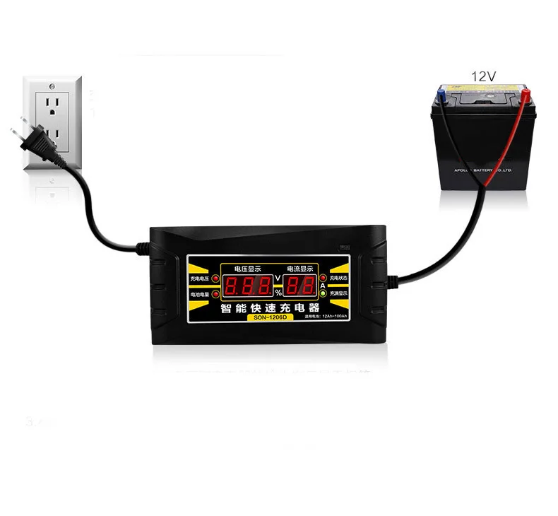 Full Automatic Car Battery Charger EU/US 150V to 240V To 12V 6A Intelligent Fast Power Charging Wet Dry Lead Acid Digital LCD
Full Automatic Car Battery Charger EU/US 150V to 240V To 12V 6A Intelligent Fast Power Charging Wet Dry Lead Acid Digital LCD