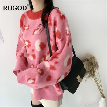 RUGOD Vintage Leopard Loose Women Sweaters Plus Size Women Pullovers Knitted O-Neck Warm Women Tops pull femme hiver
RUGOD Vintage Leopard Loose Women Sweaters Plus Size Women Pullovers Knitted O-Neck Warm Women Tops pull femme hiver