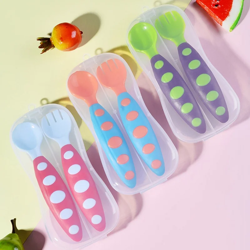 2 PC Baby Spoon Eating Newborn Feeding Silicone Baby Spoon Fork Cover Feeder Children Tableware Baby Eating Training set
2 PC Baby Spoon Eating Newborn Feeding Silicone Baby Spoon Fork Cover Feeder Children Tableware Baby Eating Training set