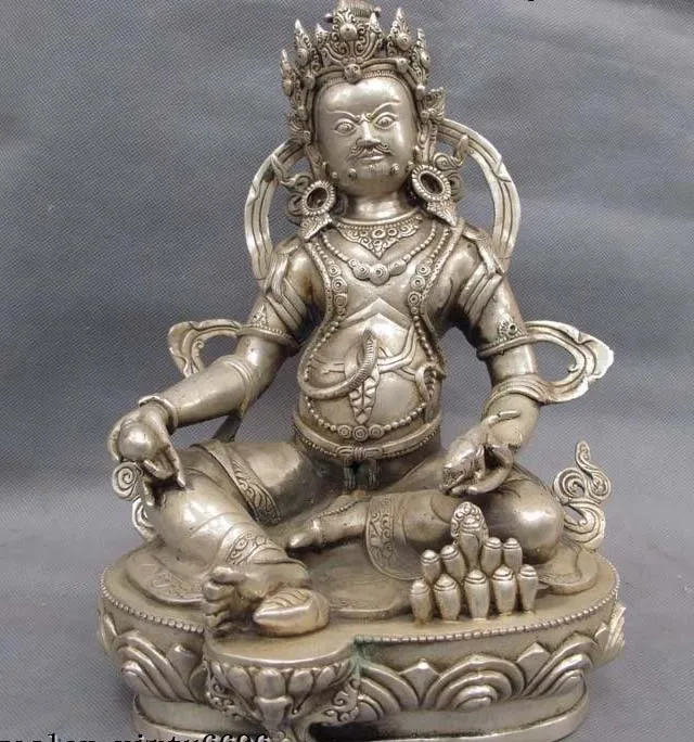 Chinese Buddhism Temple White Copper Silver Yellow Jambhala God of wealth Statue
Chinese Buddhism Temple White Copper Silver Yellow Jambhala God of wealth Statue