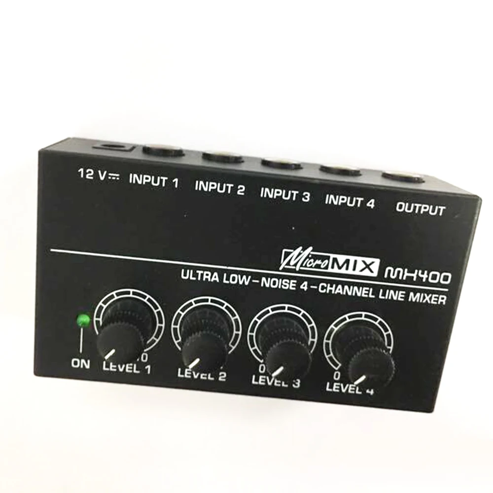 Sound Mixer Audio Ultra-compact Low Noise 4 Channels Line Mono Audio Mixer with Power Adapter EU/US/AU/UK Plug MX400 Black
Sound Mixer Audio Ultra-compact Low Noise 4 Channels Line Mono Audio Mixer with Power Adapter EU/US/AU/UK Plug MX400 Black