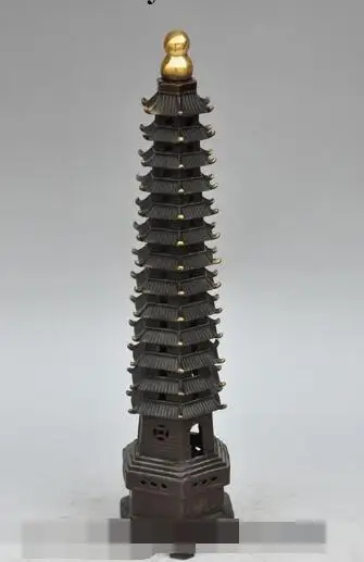 S00299 16"Tibet Buddhism Temple Bronze gilt Tower Pagoda Pagodas Stupa Statue Sculpture B0403
S00299 16"Tibet Buddhism Temple Bronze gilt Tower Pagoda Pagodas Stupa Statue Sculpture B0403