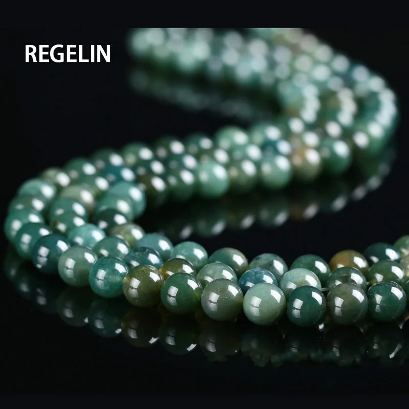 REGELIN Wholesale Moss Grass Agat Natural Stone Round Loose Green Beads For jewelry Making 4/6/8/10/12 MM DIY Bracelet Strand
REGELIN Wholesale Moss Grass Agat Natural Stone Round Loose Green Beads For jewelry Making 4/6/8/10/12 MM DIY Bracelet Strand