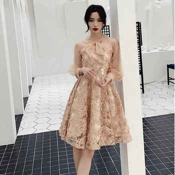 Lantern Sleeve Student Graduation Simple Dress Evening Gown Luxury Lace Bow Homecoming Party Gowns Sexy Women Vestidos De Festa
Lantern Sleeve Student Graduation Simple Dress Evening Gown Luxury Lace Bow Homecoming Party Gowns Sexy Women Vestidos De Festa