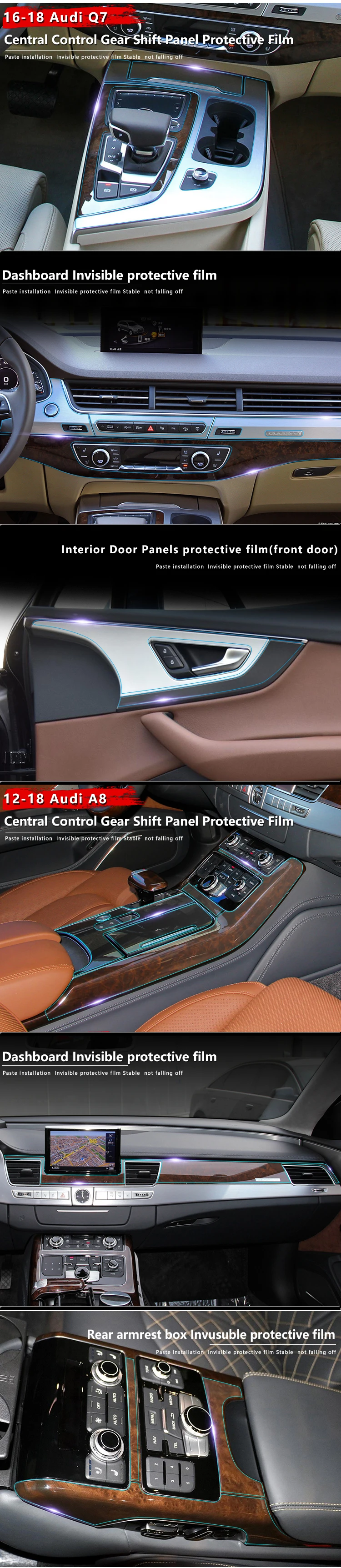 Rear Trunk Paint Protection Clear Bra Film Cover for 2017 Audi A6 S6 Sedan