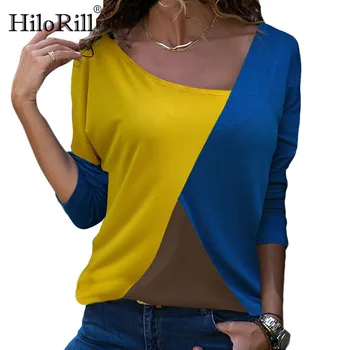 HiloRil Women Patchwork Long Sleeve Tee Shirt 2020 Casual Pullover Loose T-Shirt Harajuku Streetwear Ladies Top Tee Camisa
HiloRil Women Patchwork Long Sleeve Tee Shirt 2020 Casual Pullover Loose T-Shirt Harajuku Streetwear Ladies Top Tee Camisa