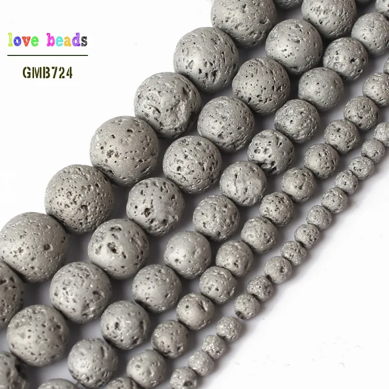 4/6/8/10/12mm Colored Silver Gray Volcanic Lava Round Loose Rocket Beads for Jewelry Making DIY Bracelet 15inches
4/6/8/10/12mm Colored Silver Gray Volcanic Lava Round Loose Rocket Beads for Jewelry Making DIY Bracelet 15inches