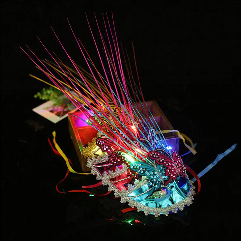 Fancy Feather Mask Halloween Party Mask Led Light Half Face Halloween Masks Adult Masquerade Masks Party for Women 30AT13
Fancy Feather Mask Halloween Party Mask Led Light Half Face Halloween Masks Adult Masquerade Masks Party for Women 30AT13