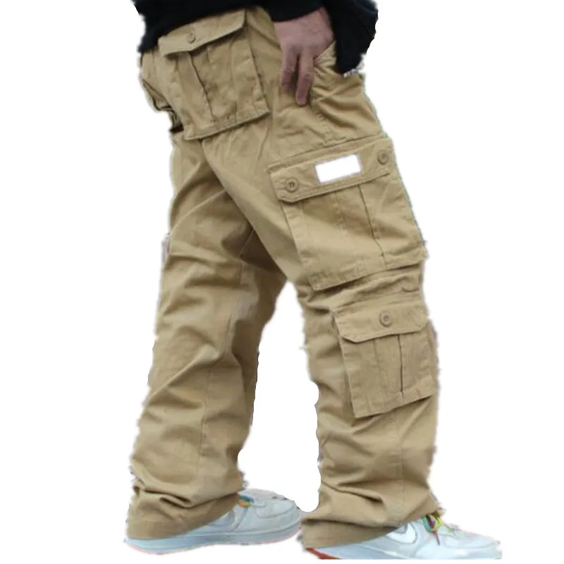 Фото Новые повседневные брюки карго с большими карманами мужские - купить