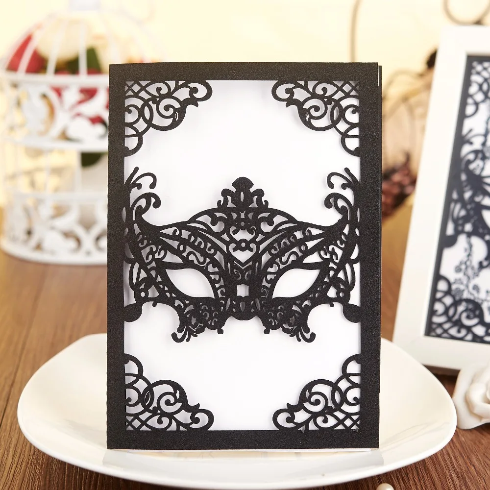 KAZIPA 25PCS Laser Cut Invitations + White Inside Paper + Envelopes, 4.7'' x 7'' Invitations for every party(mask)
KAZIPA 25PCS Laser Cut Invitations + White Inside Paper + Envelopes, 4.7'' x 7'' Invitations for every party(mask)