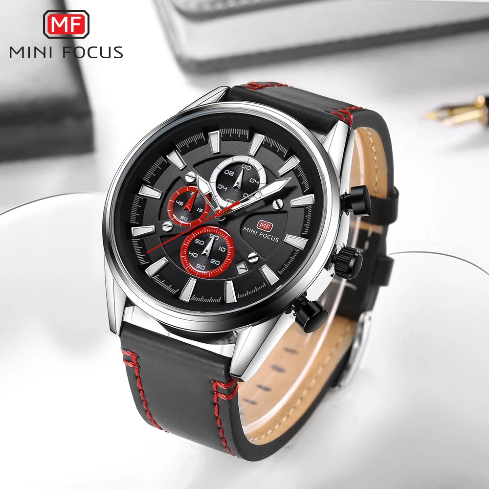 MINI FOCUS Military Casual Quartz Watch Men Genuine Leather Strap Chronograph Date Display Waterproof Fashion Dress Wristwatches
MINI FOCUS Military Casual Quartz Watch Men Genuine Leather Strap Chronograph Date Display Waterproof Fashion Dress Wristwatches